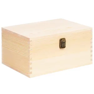 Logotipo personalizado atacado reciclável madeira laser esculpir presente caixa de madeira para multifuncional