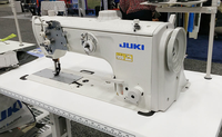 Nouvelle machine à coudre industrielle à point unique Jukis LU-2810 avec pied marcheur composé, table et moteur servo