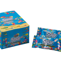 Groothandel Grappige Fruitige Import Veganistische Snoepjes Cadeau Snoep Voor Kinderen Topdoos Snoepjes Verpakking Kleur Zuur Snoep Taai Regenboog Snoep