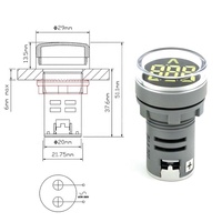 Voltmeter Digital Mini Fase Tunggal 22mm DC 6-100V Akurasi 2% Tampilan LED Frekuensi IP65 Untuk Penggunaan Industri Panel Kontrol