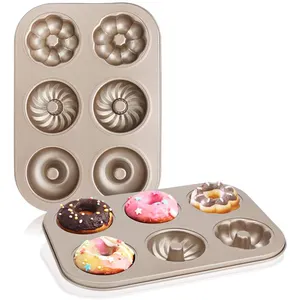 Anti-aanbak Donut Pan, 2 Packs Donut Bakken Pannen Carbon Stalen Mal Donut Bakken Lade