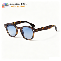 Lunettes de soleil ovales vintage à rivets écaille de tortue, personnalisables avec logo de marque, pour femmes et hommes, verres jaunes et bleus, petites lunettes de soleil