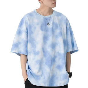 Camiseta Deportiva de Secado Rápido para Hombre, de Poliéster y Elastano, con Estampado Tie Dye por Sublimación, Corte Ajustado, para Gimnasio y Running - Product Image 1