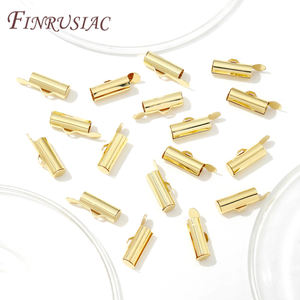 18K金メッキ真鍮金属スライド上に留め金チューブスライダーエンドキャップ圧着エンドビーズDIYジュエリー製造部品 - Product Image 6