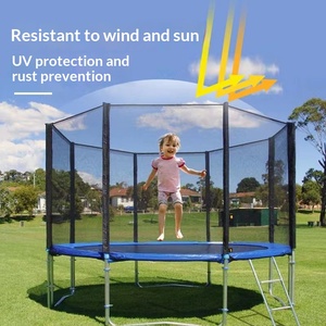 <span class=keywords><strong>Trampoline</strong></span> d'extérieur pour enfants de 5 à 16 pieds <span class=keywords><strong>avec</strong></span> <span class=keywords><strong>filet</strong></span> de sécurité en PE, fabriqué sur mesure pour un usage domestique - Product Image 1