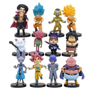 12 pièces/ensemble Dragon Balls petite Figure 4-8.5cm Beerus Karin Sama Buu Gohan Vegeta Anime décoration modèle poupées