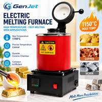 Fourneau de fusion numérique électrique pour l'or, 1-3 kg, 1150°C, fusionneuse de table pour la fabrication de bijoux en or, argent, cuivre, aluminium