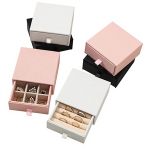 Cajas de Regalo Cuadradas de Papel Impresas Personalizadas con Cierre de Cordón para Collares, Pendientes, Pulseras, Caja de Embalaje de Joyería con Forma de Libro - Product Image 3