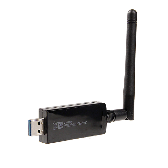 Dual Band 1200Mbps USB Wireless WiFi Adapter with Antenna for Laptop