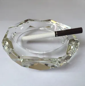 Octagonal Faceted Diamond cut glass crystal ashtray MH-6147