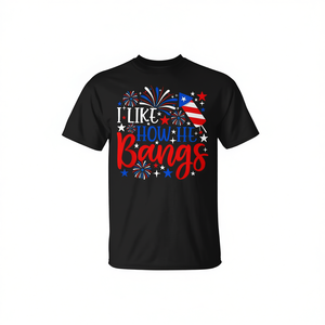 Me gusta como él usa la camiseta de pareja con diseño de fuegos artificiales del 4 de julio. - Product Image 2