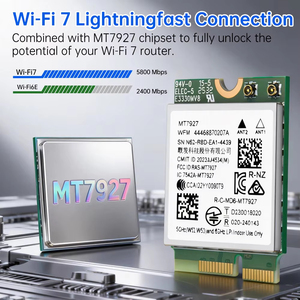 <span class=keywords><strong>Carte</strong></span> Wi-Fi <span class=keywords><strong>WiFi</strong></span> 7 MT7927 M.2 Tri-bande 2.4G/5G/6GHz Adaptateur Réseau Sans Fil BT5.4 avec Antenne Kit de Bureau pour Win11 - Product Image 3