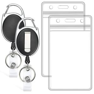 Cross Border Reusable Transparent Zinc Alloy <b>ID</b> Card <b>Holder</b> Easy Pull Retractable Buckle Waterproof Portable Metal Hook Lanyards - Product Image 5