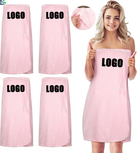 Peignoir de spa personnalisé avec logo, robe de salon avec fermeture réglable, enveloppes légères et élastiques pour le bain, la douche, jupe pour femmes - Product Image 1
