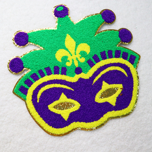 Parche bordado personalizado de chenilla para fiestas occidentales al por mayor, parches personalizados para ropa de Carnaval Mardi Gras - Product Image 5