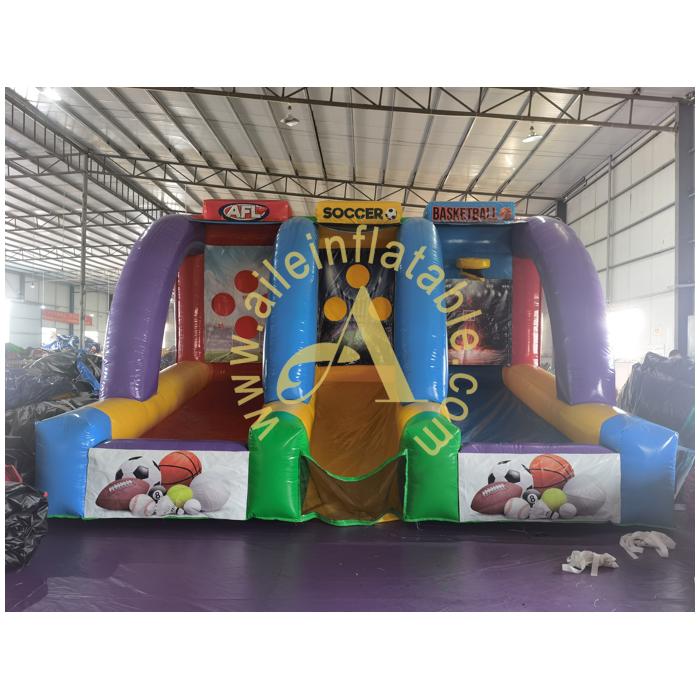 3 In 1 Inflatable Sport Game School Activity Party Rental Game Inflatable Basketball Court Sport Hoop Throwing Ball Game