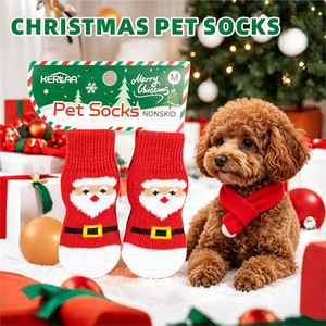 Chaussettes de Noël PAIPET <span class=keywords><strong>pour</strong></span> chien, lot de 4, chaussettes antidérapantes <span class=keywords><strong>pour</strong></span> petits chiens avec visage de Père Noël, fournisseur de <span class=keywords><strong>bottes</strong></span> lavables <span class=keywords><strong>pour</strong></span> chien, personnalisables. - Product Image 1