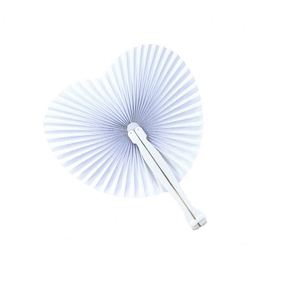 Éventails en papier blancs en forme de cœur, ronds, à tenir à la main, vierges pour peinture DIY, pour mariage, Saint-Valentin, fêtes, cadeaux et événements. - Product Image 5