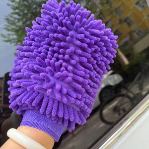 Vente directe d'usine gant de cire en microfibre épaisse avec serviette de nettoyage douce en chenille - Product Image 1