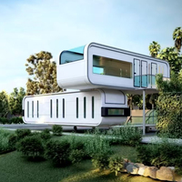 Maison Modulaire Préfabriquée Futuriste Type Cabine Apple, Meublée et Améliorée, Prête à l'Occasion, avec Panneaux Sandwich, Idéale pour Usage Hôtelier