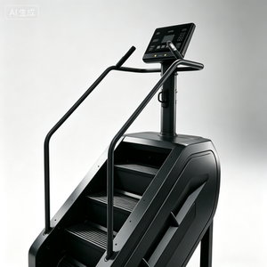 Appareil de cardio-training commercial de luxe tout noir, électrique, pour la montée d'escaliers, avec absorption des chocs et brûleur de graisse corporelle complet - Product Image 3