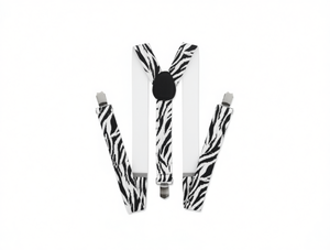 Bretelle da donna con stampa zebrata, larghezza 2,5 cm, fibbia in acciaio, stampa a trasferimento termico - Product Image 1