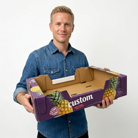 Fabrieksgroothandel op maat gemaakte waterdichte ananasverpakkingen, fruitbak, stevige ananasdoos, verzenddoos