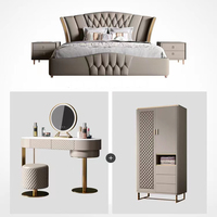 Ensemble de chambre à coucher moderne Queen Size, mobilier de chambre d'hôtel, meubles de chambre en bois, lit King Size de luxe
