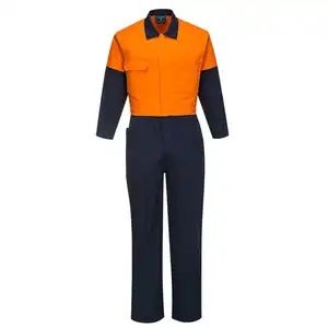 China Supplier Day Only Use Boiler Suit 100% Cotton Heavyweight Working Clothes Orange/Navy Two Tones Coverall For Men