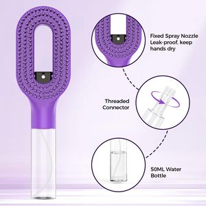 Brosse à eau multifonction portable rechargeable avec réservoir de 55 ml, peigne de massage convivial, brosse à vapeur avec pulvérisation d'eau - Product Image 6