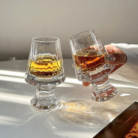 Verre à whisky transparent de style Instagram, minimaliste et moderne, en cristal rayé, pour dégustation professionnelle, importé