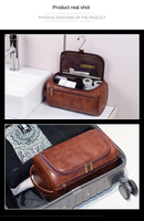 Sac de toilette de voyage imperméable en PU de haute qualité avec logo personnalisé, trousse de maquillage pour homme, sacs cosmétiques en similicuir de luxe pour homme, trousse de toilette