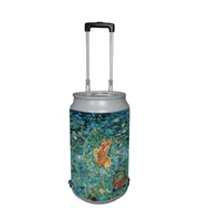 Glacière en plastique HS 5 gallons, glacière en plastique en forme de canette de bière ou de vin, seau à glace avec poignée et roues, glacière pour Ou