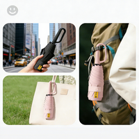 Parapluie de voyage compact et moderne 2026, pliable en 5 sections, avec poignée à boucle, protection solaire UV, pour étudiants et fêtes, en nylon 190T