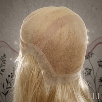 Toupee de Cabello Humano 100% Natural con Alineación de Cutículas 15A para Mujer, Base de Aspecto Natural, Cabello Humano Rubio Liso 100% Ruso