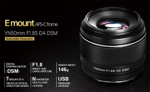 Yongnuo YN50mm F1.8S DA DSM 50 มม.เลนส์กล้อง 50 มม.สําหรับ<span class=keywords><strong>Sony</strong></span> E-Mount A6300 A6400 <span class=keywords><strong>A6500</strong></span> NEX7 APS-CกรอบอัตโนมัติโฟกัสAF/MF - Product Image 5