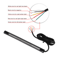 Bande lumineuse pour moto à 48 LED SMD, feu stop, clignotant, avec support pour plaque d'immatriculation et feu arrière de moto