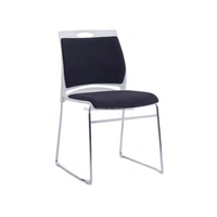 Chaise pivotante en maille à bas prix avec revêtement noir pour formation à l'hôpital de bureau ou cadre en métal pour la conférence des visiteurs de réunion