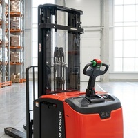 Chariot élévateur électrique à palettes pour entrepôt, 1,5 tonne, batterie au plomb-acide, chariot élévateur à fourches étroites, transpalette électrique 1,5T