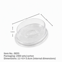 Petite boîte à gâteau ovale transparente en PET, emballage alimentaire, conteneur blister
