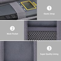 Étui rigide gris durable en gros avec fermeture éclair, sac à clapet, doublure en velours, fermeture à glissière, sangle élastique pour hygromètre MMD4E