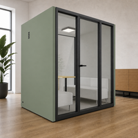 Cabines de bureau acoustiques modernes et amovibles, cabine de réunion quatre places, insonorisée, avec structure en aluminium, modulaire, pour salle de conférence ouverte