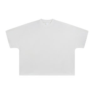 T-shirt en coton 100% de haute qualité, col rond, surdimensionné, lourd, personnalisé, décontracté, coupe ample, manches courtes, t-shirt uni pour homme - Product Image 5