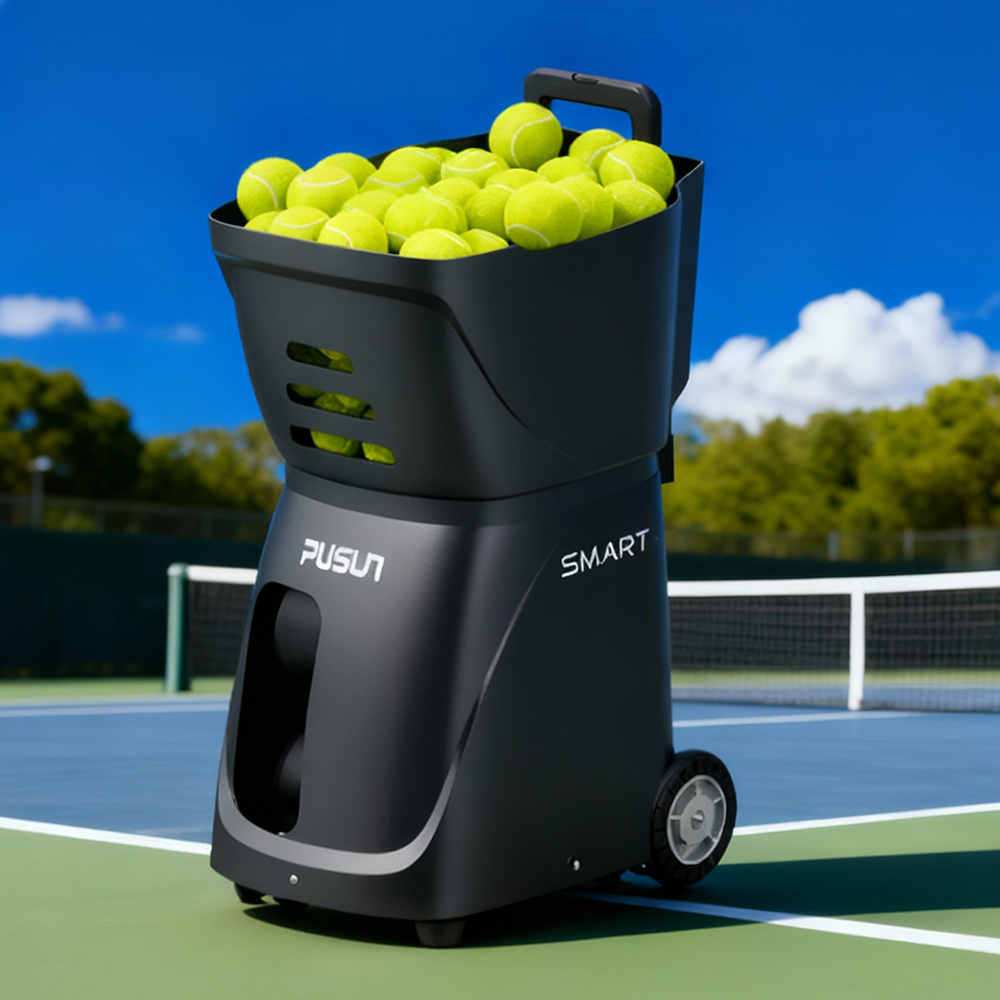 PUSUN PT SMART Professional Automatic Tennis Ball Machine App Controlled Portable Training Launcher Durable ABS Metals 100+ Home