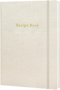 <span class=keywords><strong>Livre</strong></span> de recettes de lettrage en feuille d'or à couverture rigide beige pour écrire dans vos propres recettes journal de recettes de cahier de couverture en tissu personnalisé - Product Image 2