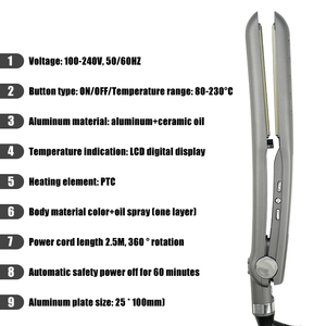 QXXZ <span class=keywords><strong>fer</strong></span> à <span class=keywords><strong>lisser</strong></span> professionnel plaque de <span class=keywords><strong>titane</strong></span> <span class=keywords><strong>fer</strong></span> à <span class=keywords><strong>lisser</strong></span> électrique 80-230 ° C affichage outil de modélisation <span class=keywords><strong>en</strong></span> céramique à ions négatifs - Product Image 2