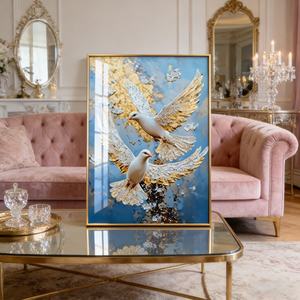 Venta al por Mayor de Fábrica: Murales LED de Animales con Pintura de Porcelana de Cristal HD de la Paloma de la Paz para Decoración de Lujo del Hogar - Product Image 5