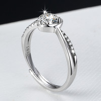 8 bagues en argent 925 ajustables en forme de cœur, personnalisées, uniques, de haute qualité, avec moissanite VVS, pour femmes, mariages