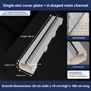 Custom-made stainless steel <b>linear</b> U-shaped resin drainage channels are available for corrosion-resistant drainage systems. - Product Image 6