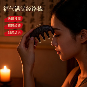 Peine de masaje Auspicious con sabor a Polygonum Multiflorum negro, 40g, para la salud del cuero cabelludo y el cuidado de los meridianos - Product Image 4